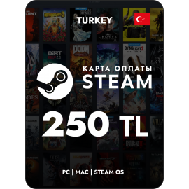 Подарочная карта Steam Wallet Турция - 250 TRY